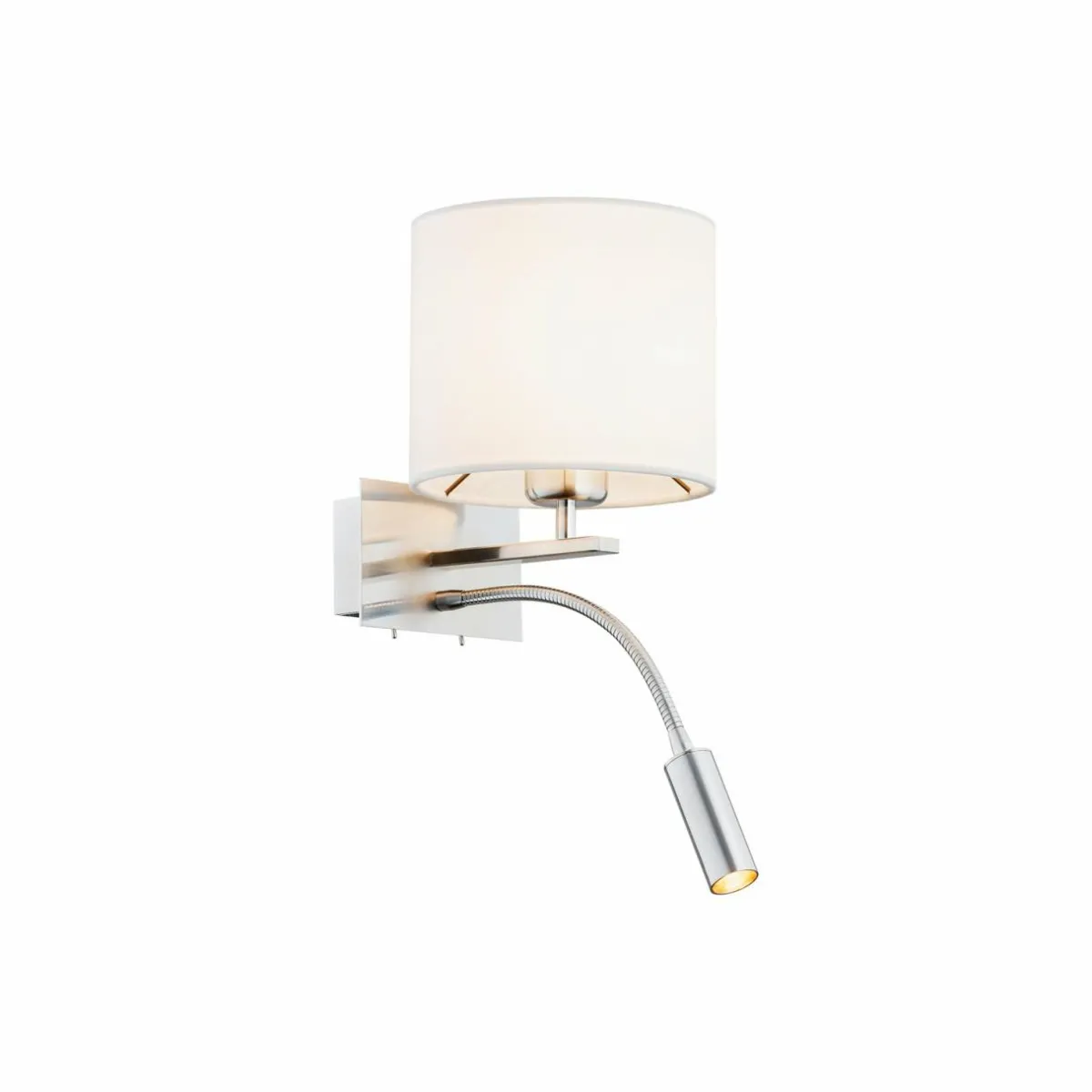 applique_murale_bilo_blancchrome_textile__lampes_liseuse_0.webp Online Argon Applique murale Bilo, blanc/chrome, textile, 2 lampes, liseuse