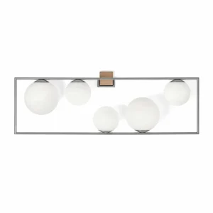 Best miloox by Sforzin Applique murale Buble, couleur acier, à 5 lampes, verre