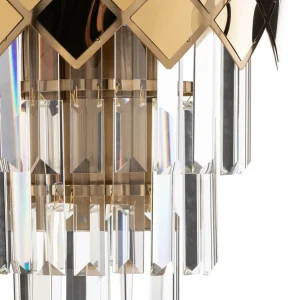 New Eko-Light Applique murale Carisma, métal doré, cristaux de verre, Ø 27 cm