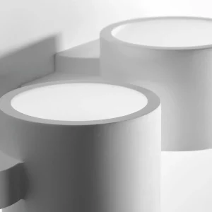 Shop TECNICO by Sforzin Applique murale Chio, 33,5 cm de large, à 2 lampes, blanc, plâtre, GX53
