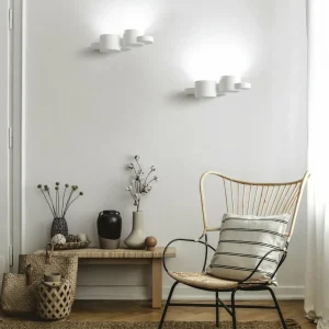 Shop TECNICO by Sforzin Applique murale Chio, 33,5 cm de large, à 2 lampes, blanc, plâtre, GX53