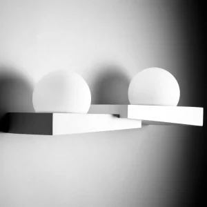 Best Sale TECNICO by Sforzin Applique murale Cicladi à 2 lampes, largeur 43 cm, blanc, plâtre, GX53