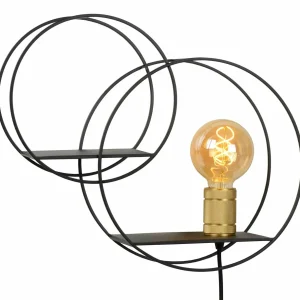 Hot Lucide Applique murale Circle, noir, 38 cm, E27