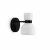 Cheap miloox by Sforzin Applique murale Fifty, noir, verre opalin blanc, orientable