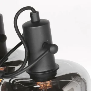 Best Steinhauer Applique murale Glaslic, à 2 lampes, gris fumé, verre, métal