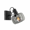Hot Steinhauer Applique murale Glaslic, gris fumé, à 1 lampe, verre, métal