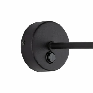 Store TK Lighting Applique murale Harmony, noir, jute Natur, avec interrupteur