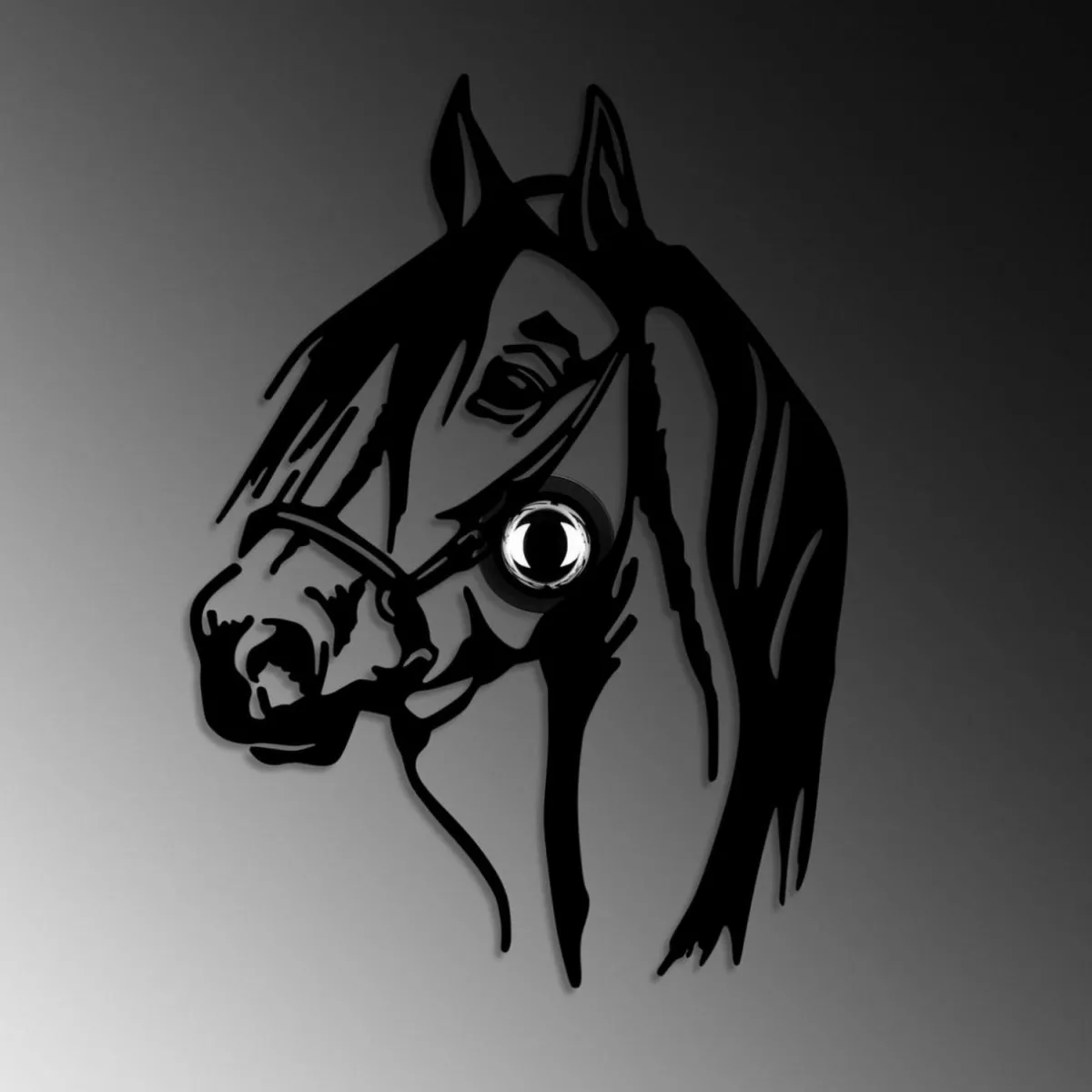 Flash Sale Opviq Applique murale Horse, noir, métal, 57 x 41 cm, câble de connexion
