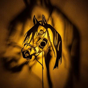 Flash Sale Opviq Applique murale Horse, noir, métal, 57 x 41 cm, câble de connexion