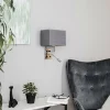 Outlet Nowodvorski Lighting Applique murale Hotel avec bras flexible et abat-jour textile, gris