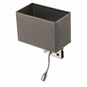 Outlet Nowodvorski Lighting Applique murale Hotel avec bras flexible et abat-jour textile, gris