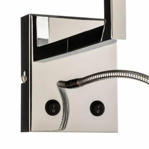 Outlet Nowodvorski Lighting Applique murale Hotel avec bras flexible et abat-jour textile, gris