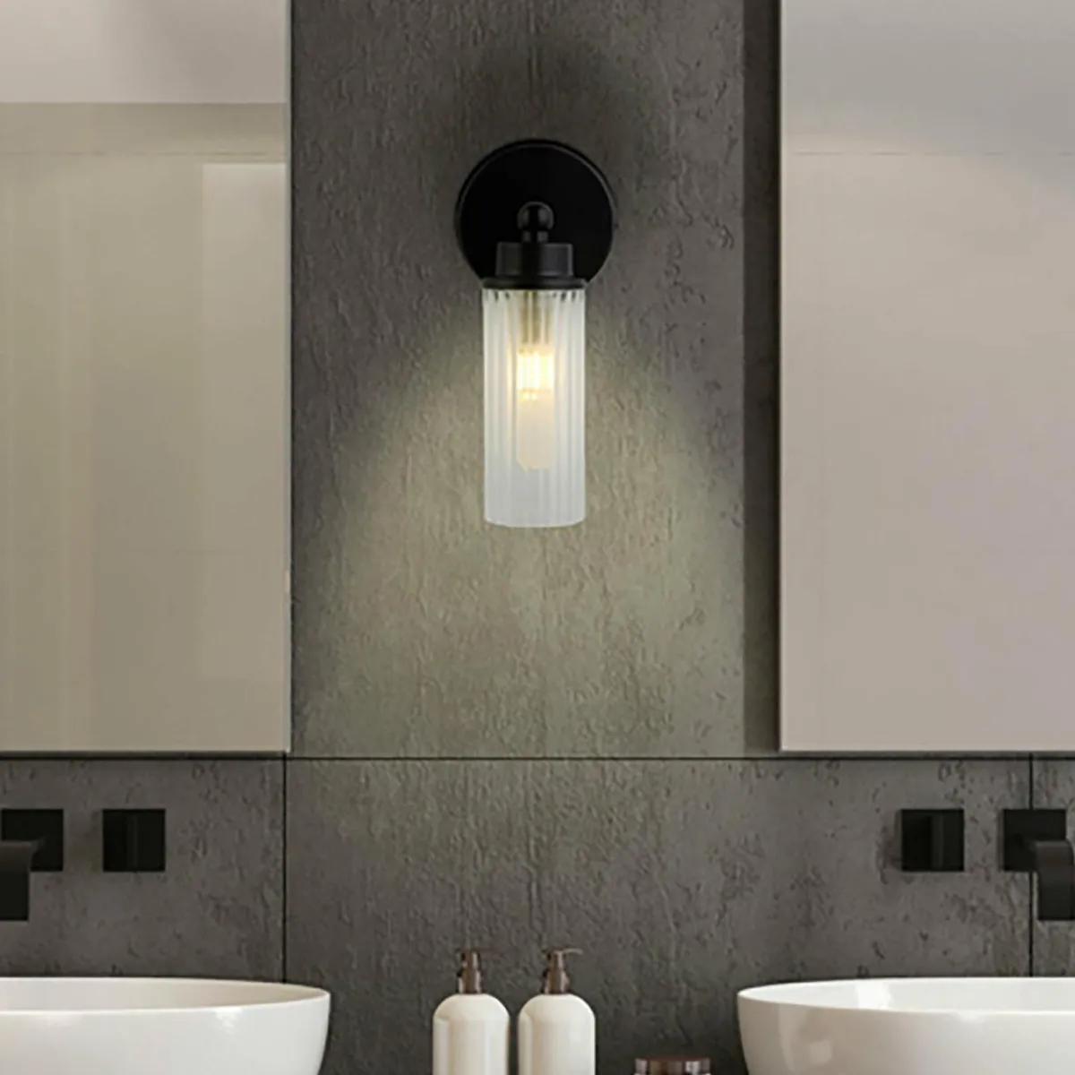 applique_murale_imperial_noir___lampe_acier_verre_ip_0.webp Outlet Searchlight Applique murale Imperial, noir, à 1 lampe, acier, verre, IP44