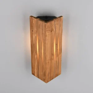 Outlet Trio Lighting Applique murale Karuni, naturel, bois, métal, E14