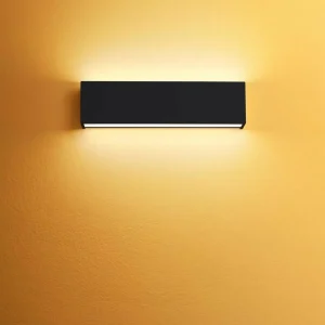 Online Linea Light Applique murale LED Box W2 Bi-Emission, L 31,9 cm, noir, 2700 K