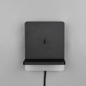 Fashion Trio Lighting Applique murale LED Fairfield, métal, noir mat, variateur d'intensité