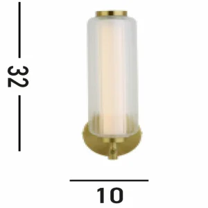 Shop Searchlight Applique murale LED Mod, couleur laiton, intensité variable sur 3 niveaux, acier