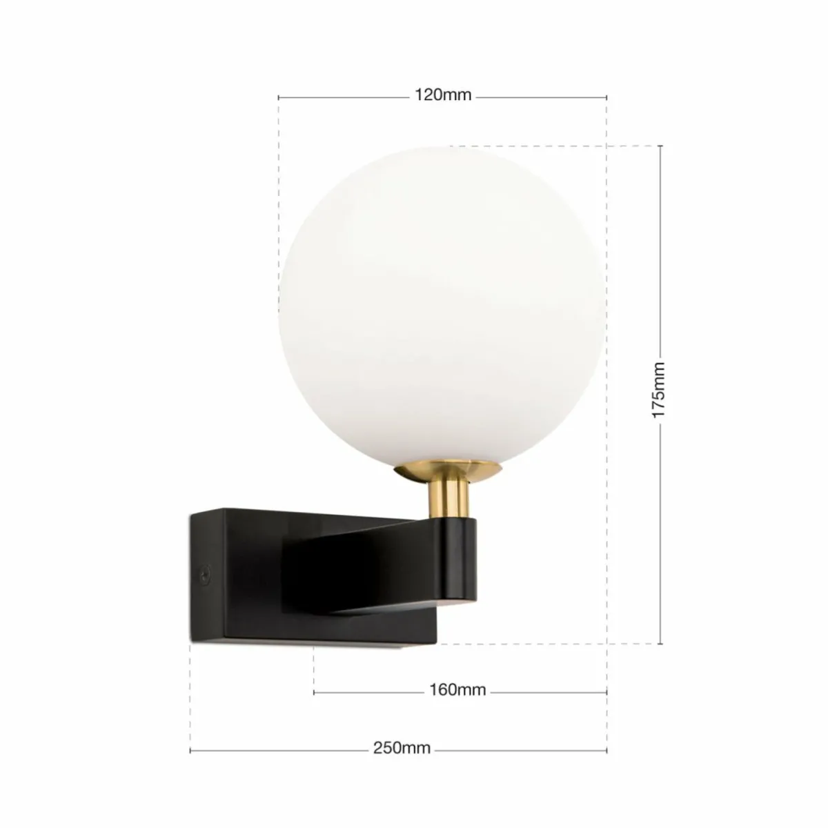 applique_murale_mara_noir_verre_hauteur__cm_g_ip_2.webp Online ORION Applique murale Mara, noir, verre, hauteur 17,5 cm, G9, IP44
