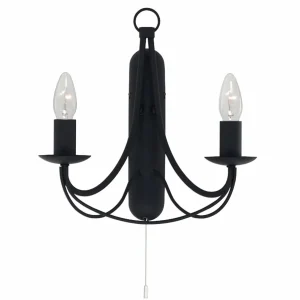 New Searchlight Applique murale Maypole, à 2 lampes, noire