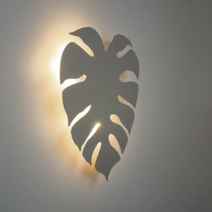 Hot TK Lighting Applique murale Monstera, forme de feuille, 3 x G9, acier, beige