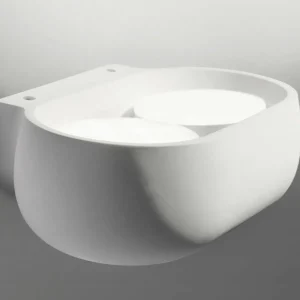 Fashion TECNICO by Sforzin Applique murale Mysia, à 2 lampes, blanc, largeur 20 cm, plâtre, GX53