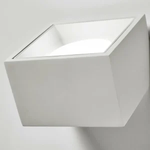 Flash Sale TECNICO by Sforzin Applique murale Nasso, blanc, angulaire, largeur 12 cm, plâtre, GX53