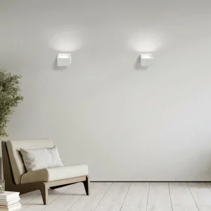 Flash Sale TECNICO by Sforzin Applique murale Nasso, blanc, angulaire, largeur 12 cm, plâtre, GX53