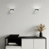 Clearance TECNICO by Sforzin Applique murale Nasso, blanc/noir, angulaire, 12 cm, plâtre, GX53