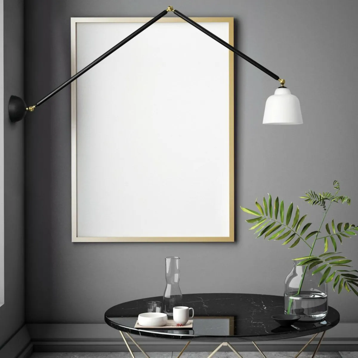 applique_murale_neoretro_noirlaiteux_articulations_mtal_verre_0.webp Best Sale miloox by Sforzin Applique murale Neoretro, noir/laiteux, articulations, métal, verre