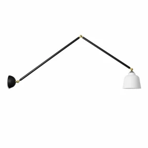 Best Sale miloox by Sforzin Applique murale Neoretro, noir/laiteux, articulations, métal, verre