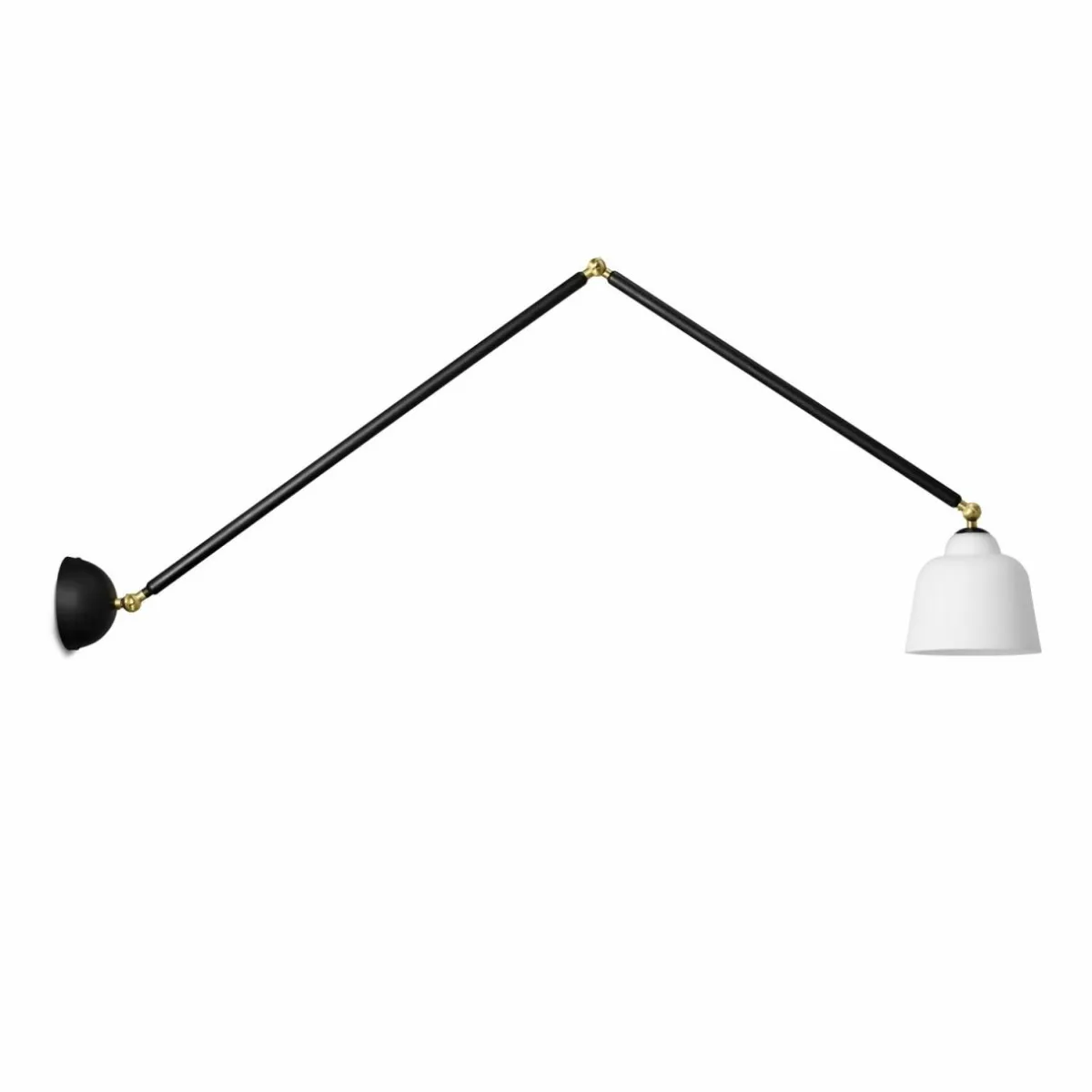 applique_murale_neoretro_noirlaiteux_articulations_mtal_verre_1.webp Best Sale miloox by Sforzin Applique murale Neoretro, noir/laiteux, articulations, métal, verre