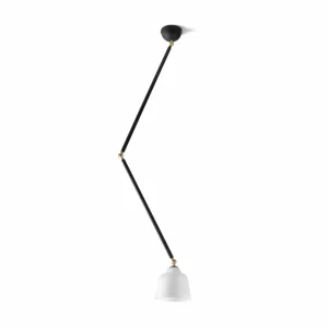 Best Sale miloox by Sforzin Applique murale Neoretro, noir/laiteux, articulations, métal, verre
