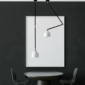 Best Sale miloox by Sforzin Applique murale Neoretro, noir/laiteux, articulations, métal, verre
