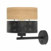 Flash Sale TK Lighting Applique murale Nicol, noir, aspect bois, Ø 20 cm, 1 x E27