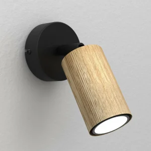 Online Luminex Applique murale Nise, à 1 lampe, acier noir, bois