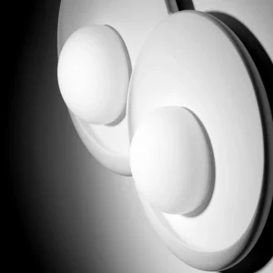 New TECNICO by Sforzin Applique murale Pitane, à 2 lampes, largeur 41 cm, blanc, plâtre, GX53