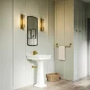 Outlet Quintiesse Applique murale pour salle de bain Wellington1, laiton, à 1 lampe, hauteur 40 cm