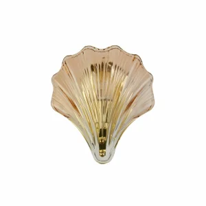 Clearance Searchlight Applique murale Shell, ambre teinté, forme de coquillage, verre, IP44