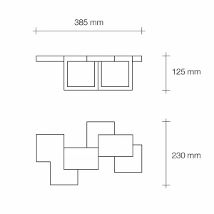 New TECNICO by Sforzin Applique murale Side, 38,5 cm de large, blanc, plâtre, GX53