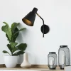 Store Opviq Applique murale Sivani MR-664 à 1 lampe noir/or