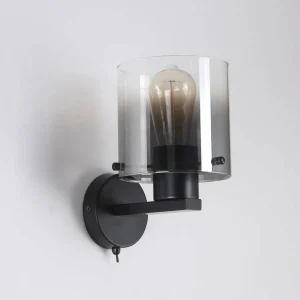 Sale Searchlight Applique murale Sweden, noir/gris fumée, à 1 lampe, acier, verre