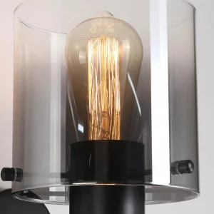 Sale Searchlight Applique murale Sweden, noir/gris fumée, à 1 lampe, acier, verre