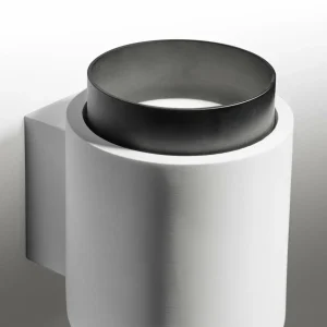 Clearance TECNICO by Sforzin Applique murale Syme, blanc/noir, rond, Ø 11 cm, plâtre, GX53