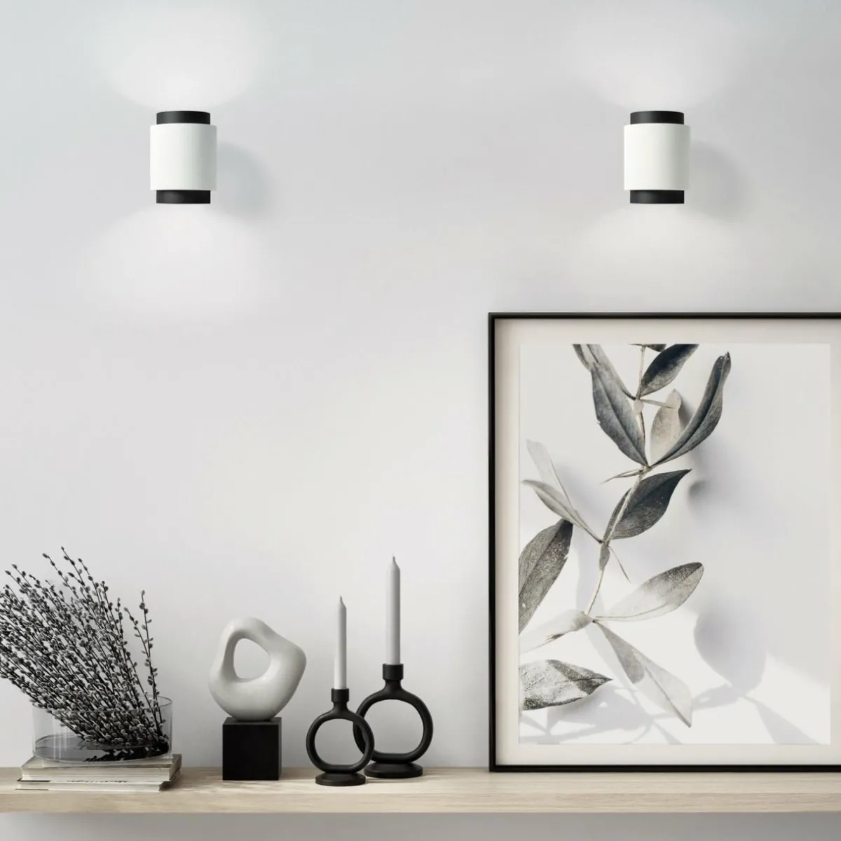 applique_murale_syme_blancnoir_rond___cm_pltre_gx_2.webp Clearance TECNICO by Sforzin Applique murale Syme, blanc/noir, rond, Ø 11 cm, plâtre, GX53