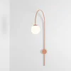 Fashion ALDEX Applique murale Una, métal, verre, rouge corail