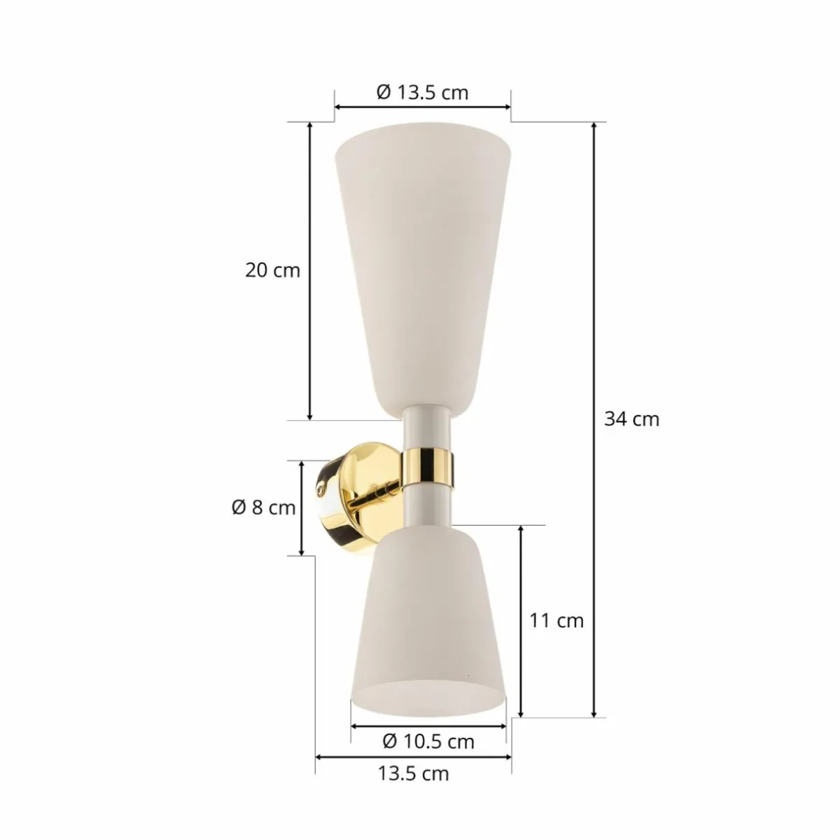 applique_rita__lampes_updown_opale_matlaiton_5.webp Sale Argon Applique Rita, 2 lampes up/down opale mat/laiton