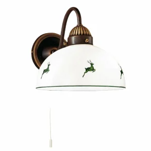 Flash Sale austrolux Applique rustique NONNA vert avec motifs de cerfs