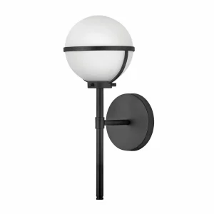 Discount HINKLEY Applique salle de bain Hollis noire/opale 1 lampe
