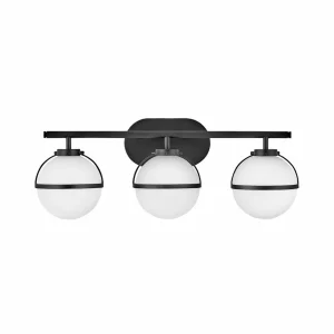 Discount HINKLEY Applique salle de bain Hollis noire/opale 3 lampes