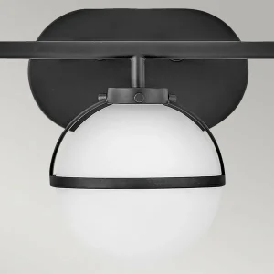 Discount HINKLEY Applique salle de bain Hollis noire/opale 3 lampes